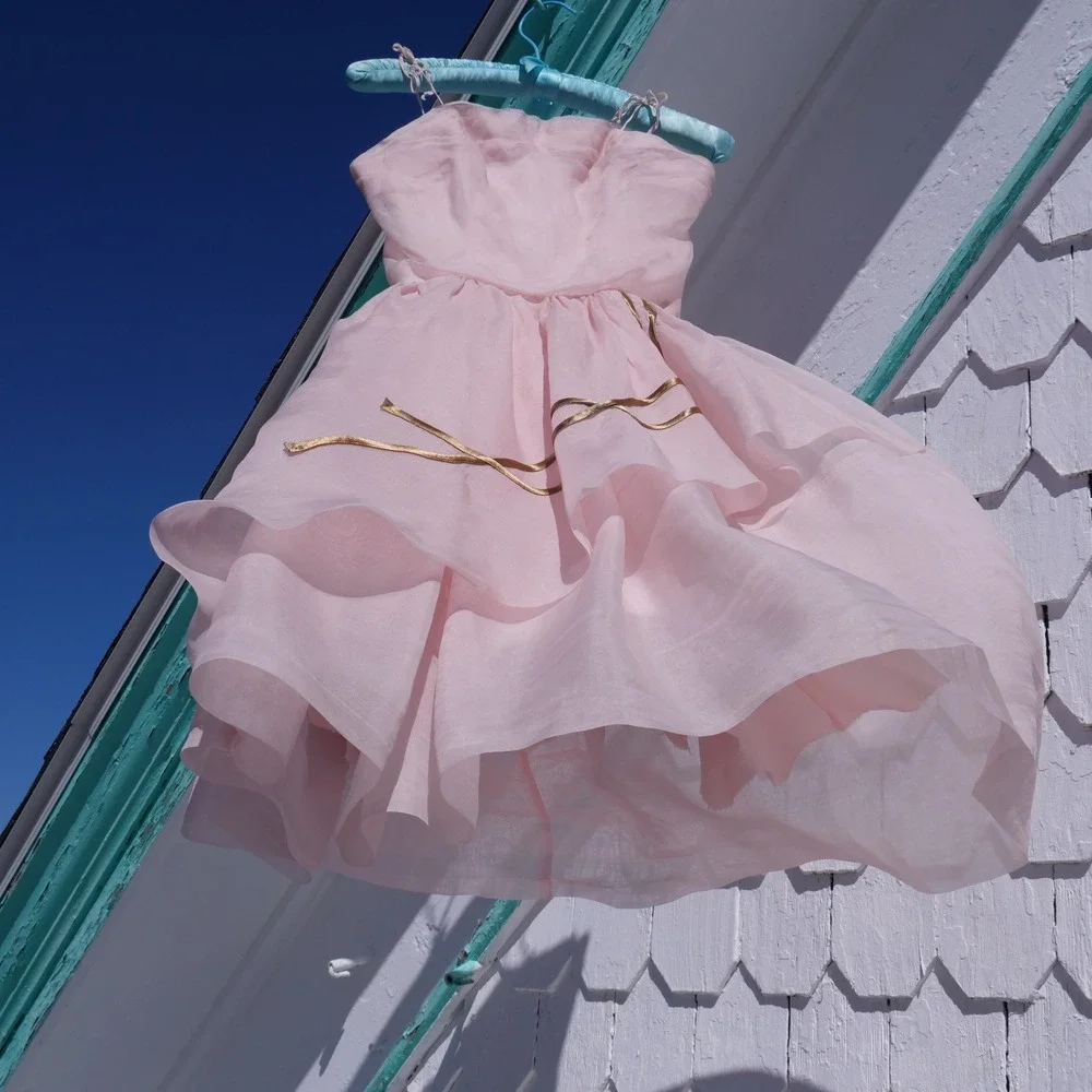 Vintage | Dresses | Vintage Handmade 5s Pink Chiffon Balletcore Puffy  Cupcake Mini Dress | Poshmark